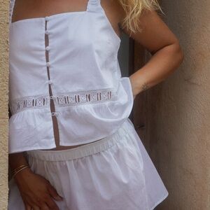 Djerf Avenue x Frankie’s Bikini Airy Poplin Buttoned Top White